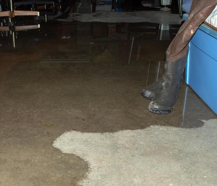 water damage in a basement 